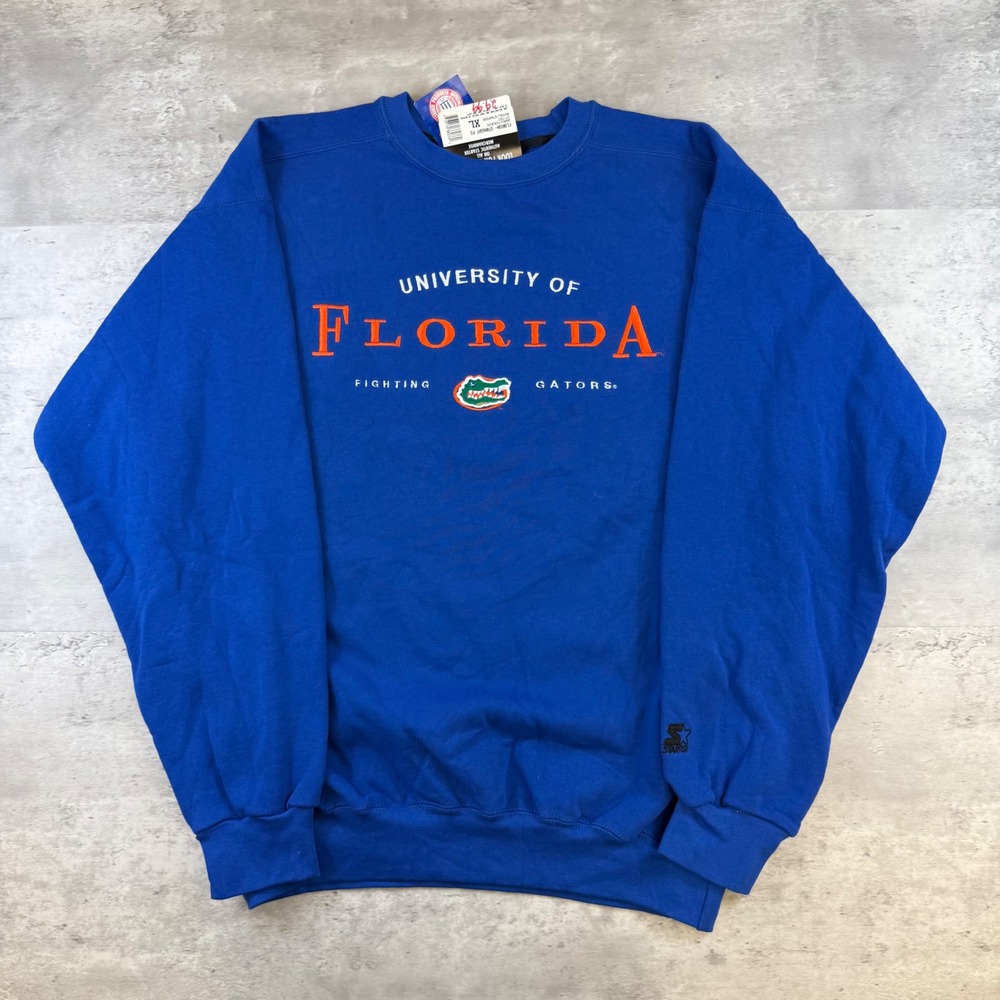 Vintage Starter Florida Gators Sweatshirt Royal Blue Mens XL NWT Made in USA